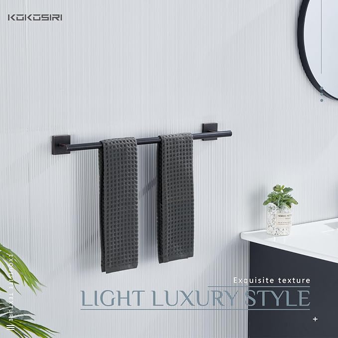 KOKOSIRI Bathroom Towel Bar Bath Towel Holders - Image 7