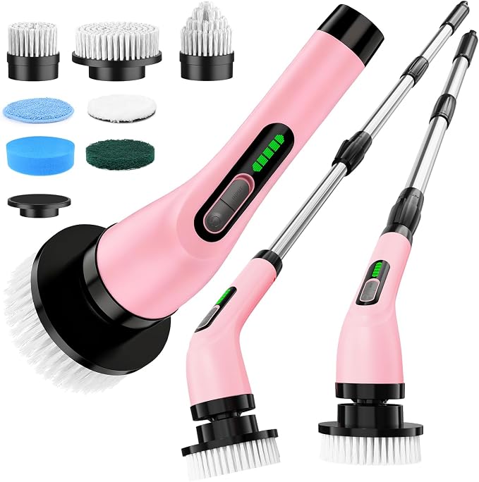 Electric Spin Scrubber for Cleaning Bathroom: Cordless Power Shower Scrubber by Highyes