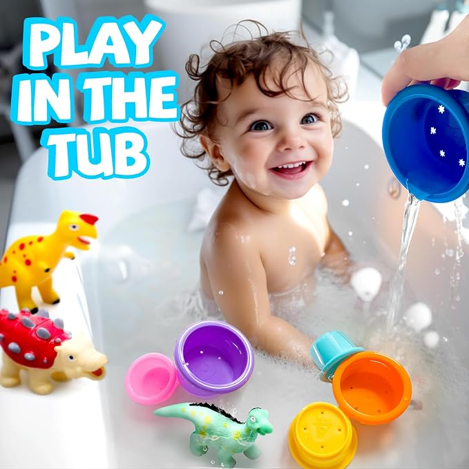 Hely Cancy No Hole Baby Dinosaur Bath Toys - Image 5