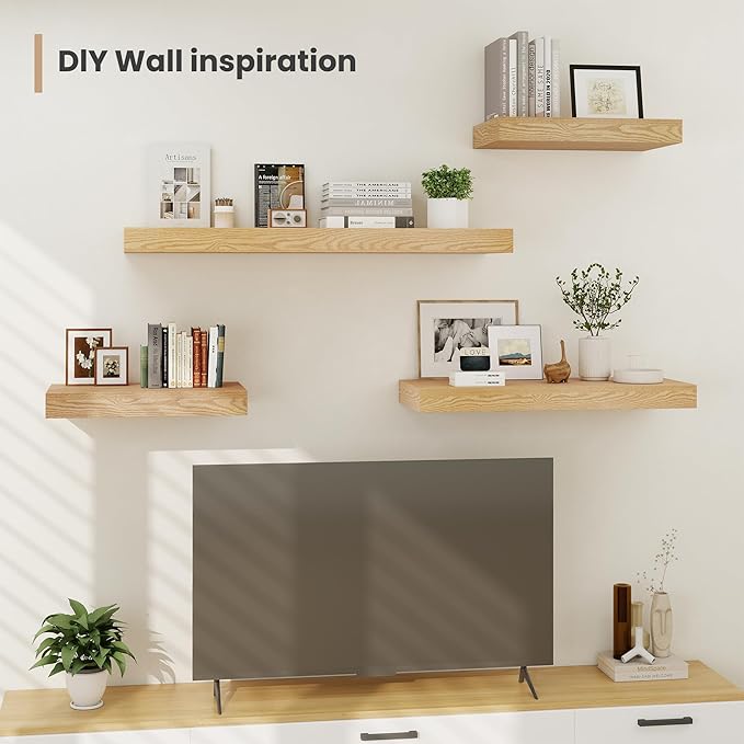 Heimlove 12 Inch Deep Floating Shelves, 48 x 12 inches Long Wall Shelf - Image 2