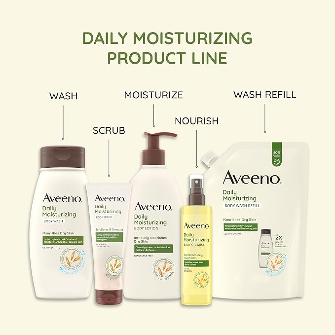 Aveeno Daily Moisturizing Body Lotion, Gentle Lotion Nourishes Dry Skin - Image 6