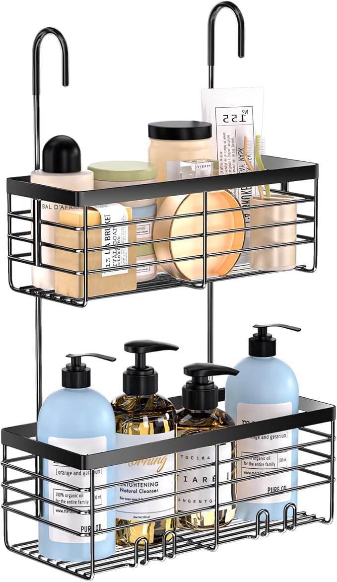 YUOROS Hanging Shower Caddy, 2 Tier Over the Door Shower Organizer Rack by YUOROS