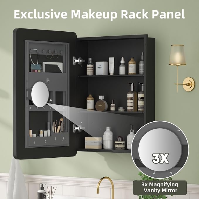 20×28 Black Medicine Cabinet - Image 5