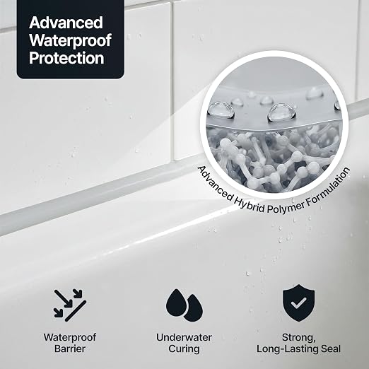 Light Grey Kitchen Bathroom Hybrid Polymer Sealant Adhesive 13.1oz All in One - Image 4