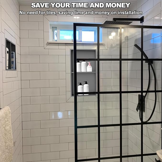 304 Stainless Steel Shower Niche Insert-24 x 12" No Tile Needed Bathroom Niche - Image 7