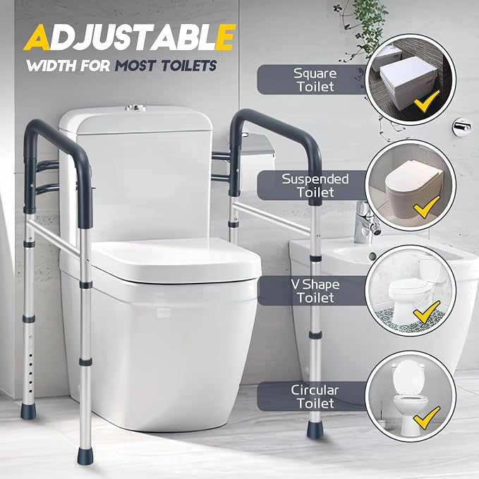 Toilet Safety Rails, Folding & Portable Bathroom Toilet Handles - Image 6