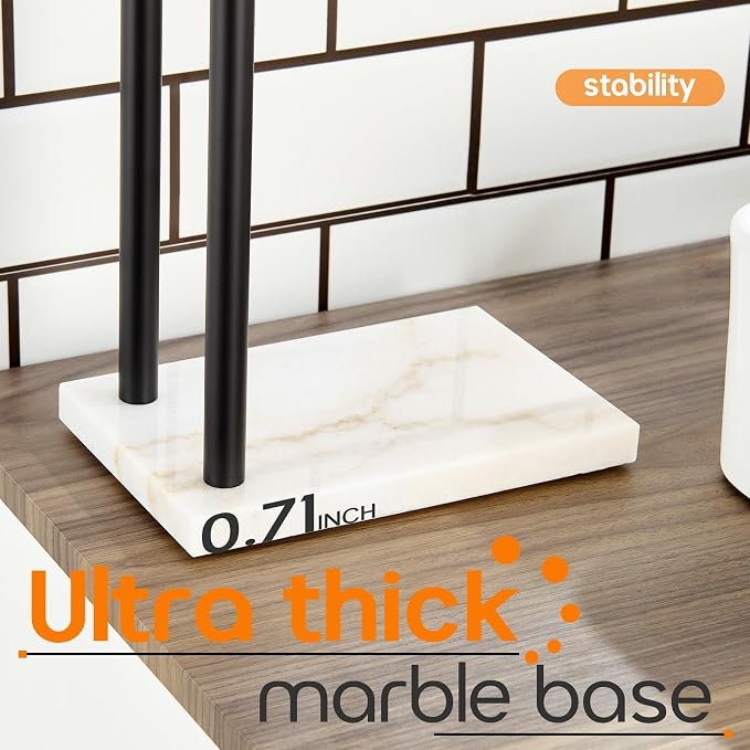 Towel Racks Matte Black Free Standing 2-Tier Hand Towel Holder - Image 5