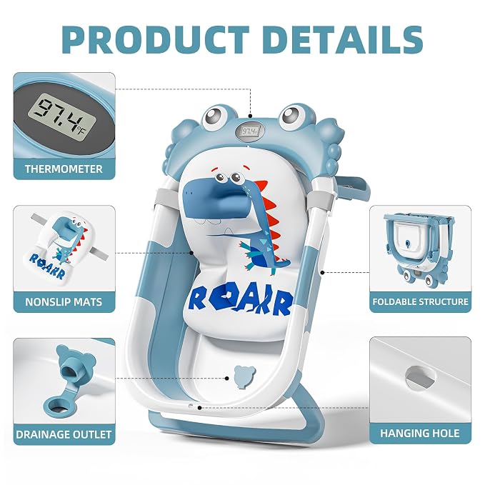 Collapsible Baby Bathtub for Newborns to Toddler - Image 3