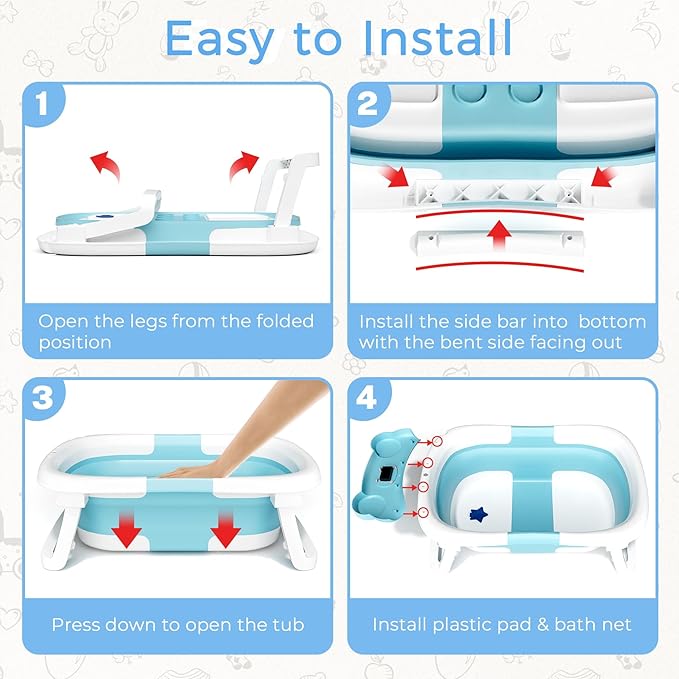 Baby Bathtub, Collapsible Newborn Bathtub - Image 5