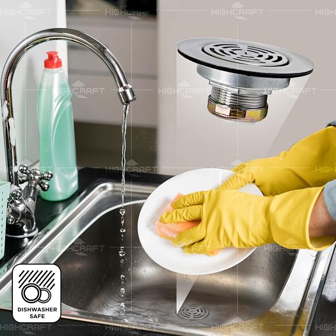 Highcraft 97I3 Flat Stainless Steel RV Mobile Shower Strainer - Image 6