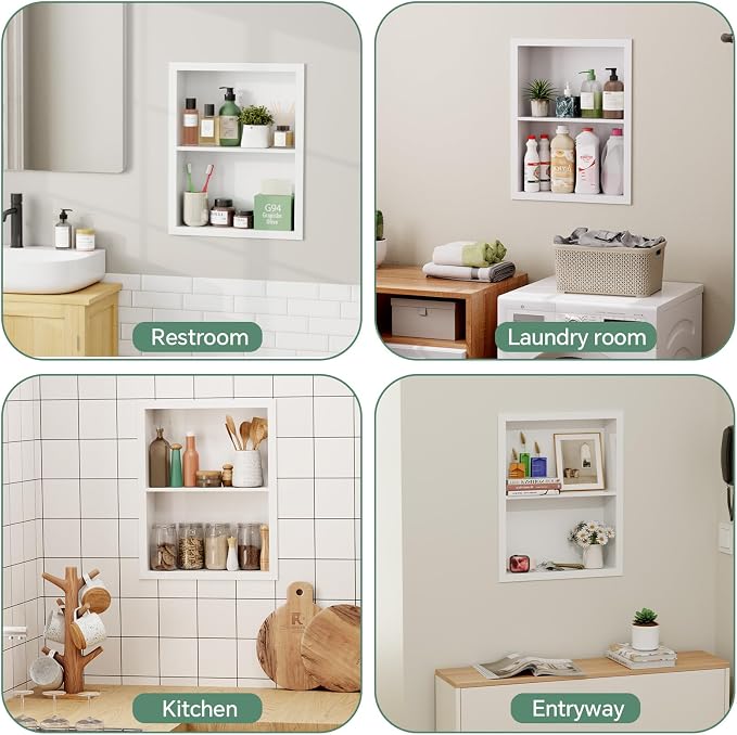 Stainless Steel Recessed Medicine Cabinet 14''*18'', Rust-Proof Metal Wall Niche - Image 5