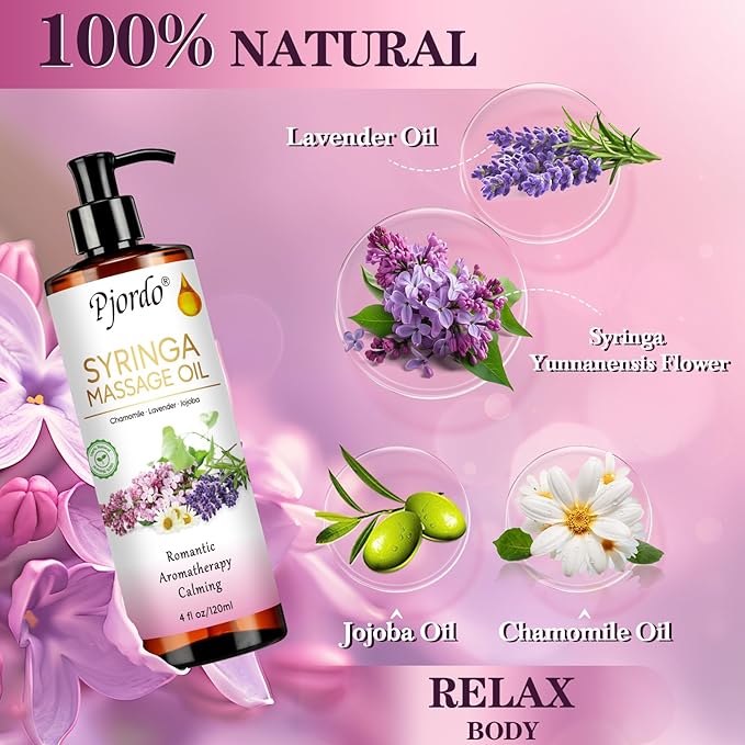 2 Pack Massage Oil for Massage Therapy, Lilac Oil, Lavender Massage Oil for Skin - Image 3