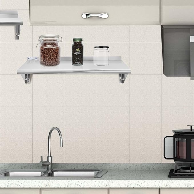 Hally Stainless Steel Shelf 12 x 36 Inches 250 lb, NSF Commercial Wall Mount - Image 5