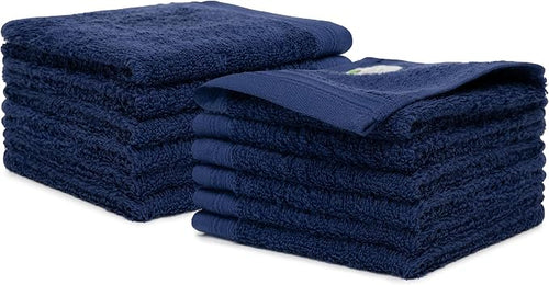 100% Cotton Washcloths Set 13” x 13” | Dark Grey Towels | Set of 12 Ultra Soft by Weidemans