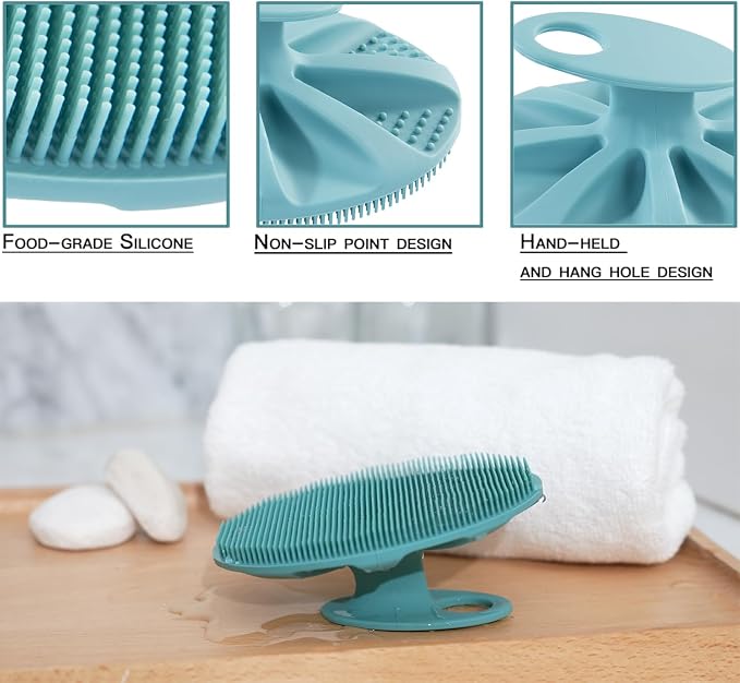 Soft Silicone Body Cleansing Brush Shower Scrubber, Gentle Exfoliating and - Image 2