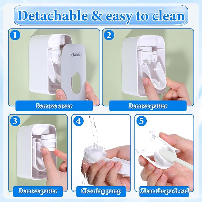 Toothpaste Dispenser Automatic Toothpaste Squeezer Wall Mount Toothpastes - Image 7