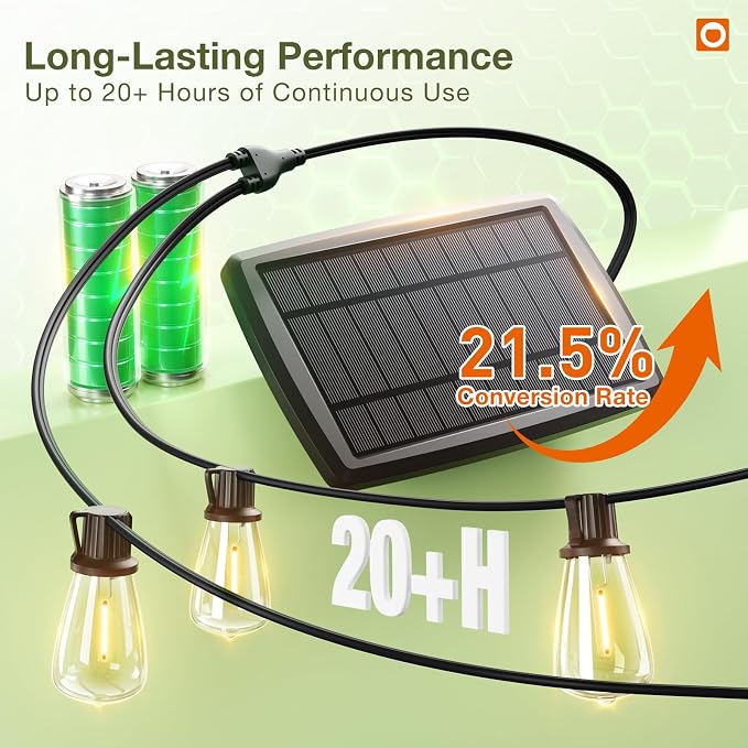 addlon 2 Pack*102FT Solar String Lights Waterproof, Patio Lights Solar Powered - Image 6