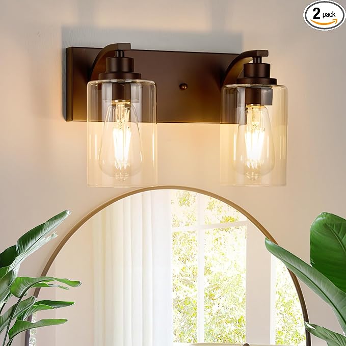 2-Light Bathroom Light Fixtures Modern ORB Vanity Lights by ALAISLYC