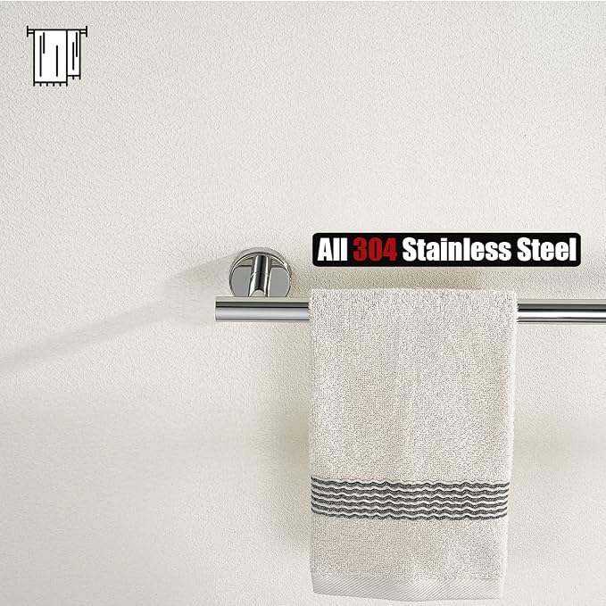 JQK Chrome Towel Bar, 20.5 Inch 304 Stainless Steel Thicken 0.8mm Towel Rack - Image 7