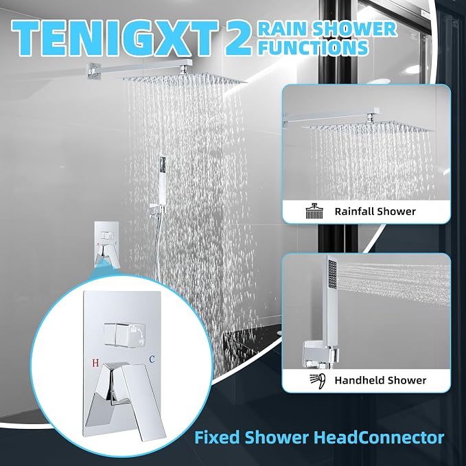 Bathroom Shower Faucet Set，10 Inch Rain Shower Head - Image 2