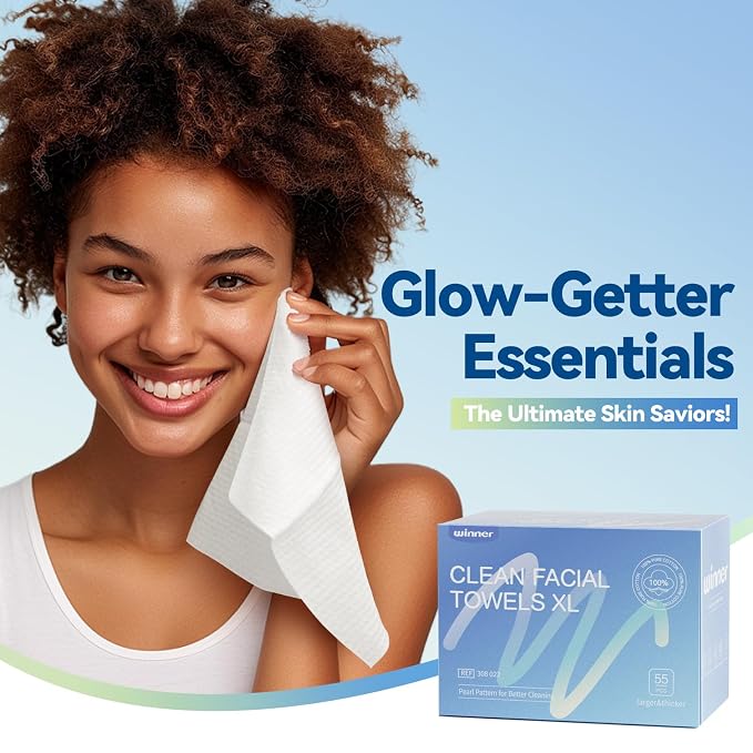 Winner Face Towels, 100% USDA Biobased Facial Towelettes XL, Disposable Face - Image 9