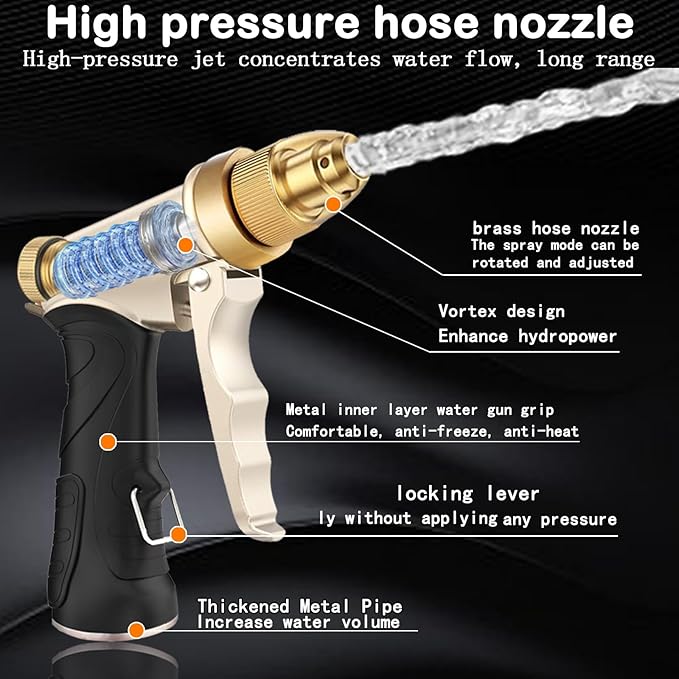 Heavy Duty High Pressure Garden Hose Nozzle, adjustable spraying mode Metal - Image 4