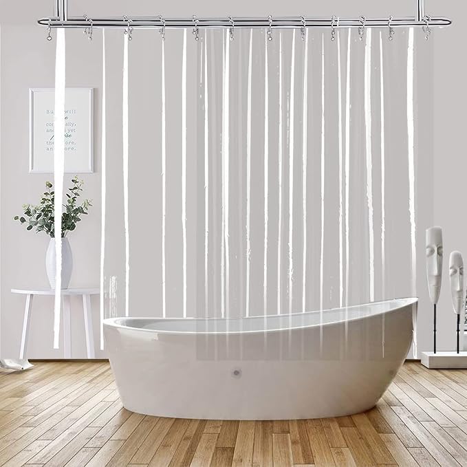 YISURE Clawfoot Tub Clear Short Length 60 Inch Shower Curtain Liner, 180x60 - Image 4