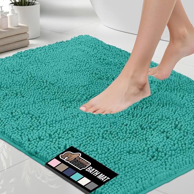 GORILLA GRIP Bath Rug Mat 30x20, Soft Absorbent Chenille, Quick Dry Microfiber by GorillaGrip