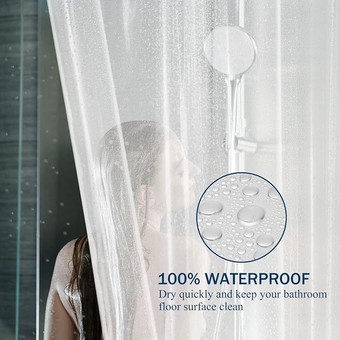 Clawfoot Tub Shower Curtain Liner 180x70 Inch Clear Warp Around Extra Wide 36 - Image 5