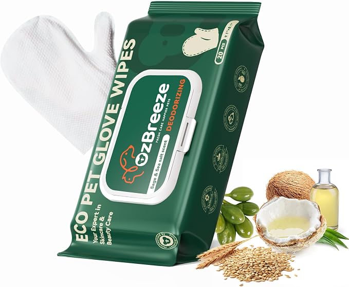 ECO PET Glove Wipes – Dog & Cat Cleaning Gloves Wipe | Bath Wipes by FreshCareHappierPets