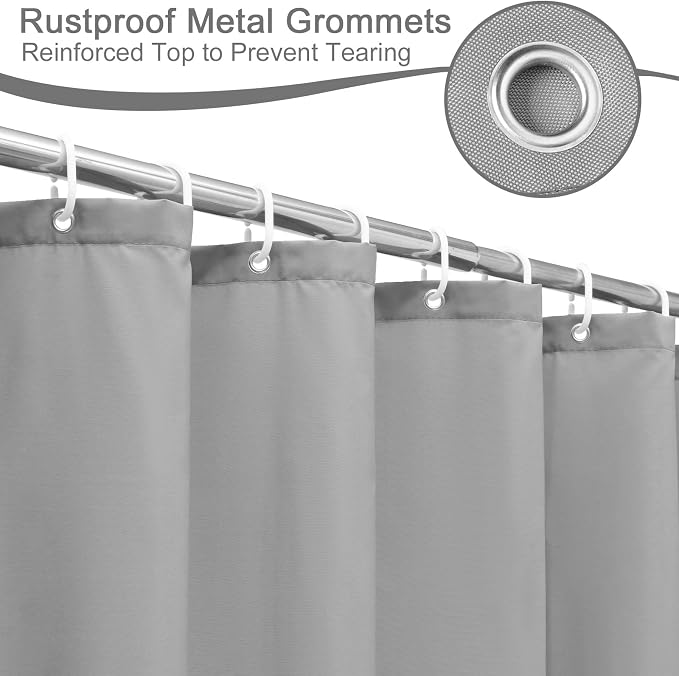 AooHome 96 inch Extra Long Shower Curtain Liner, Polyester Bathroom Curtain - Image 6