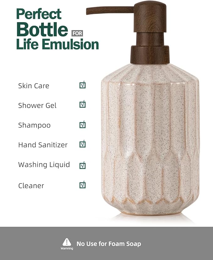 Fun Elements Bathroom Soap Dispenser, 16 Oz Luxurious Hand soap Dispenser - Image 5