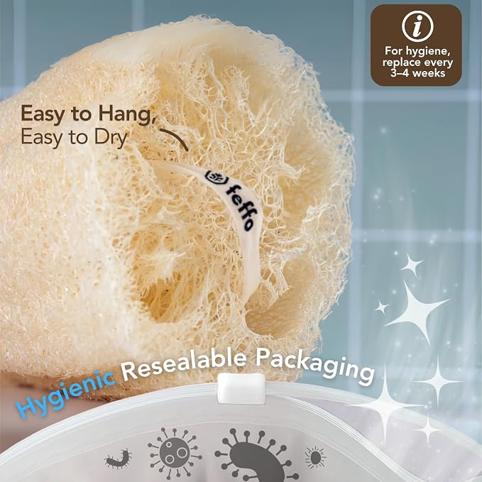 Loofah Sponge for Body Scrub, Exfoliating Body Scrubber & Shower Sponge Shower - Image 7