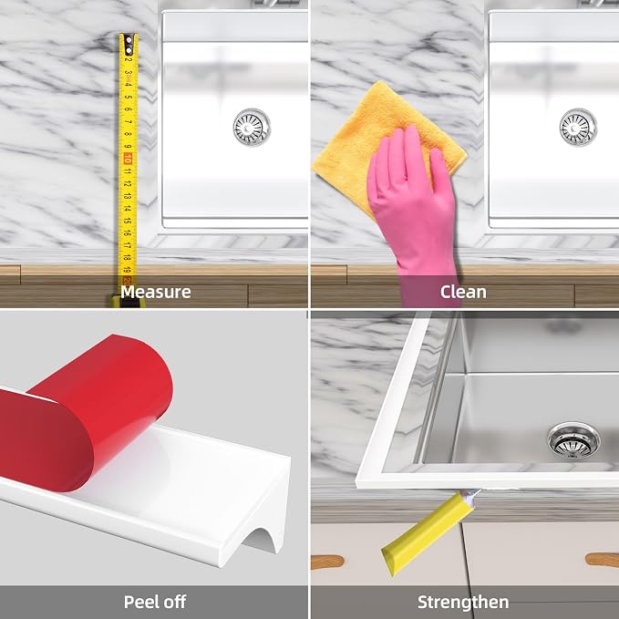 98Inch Collapsible Shower Threshold Water Dam Barrier, Self Adhesive Silicone - Image 4