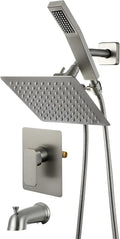 All Metal Shower Faucet Set, Dual Square Shower Head System by G-Promise