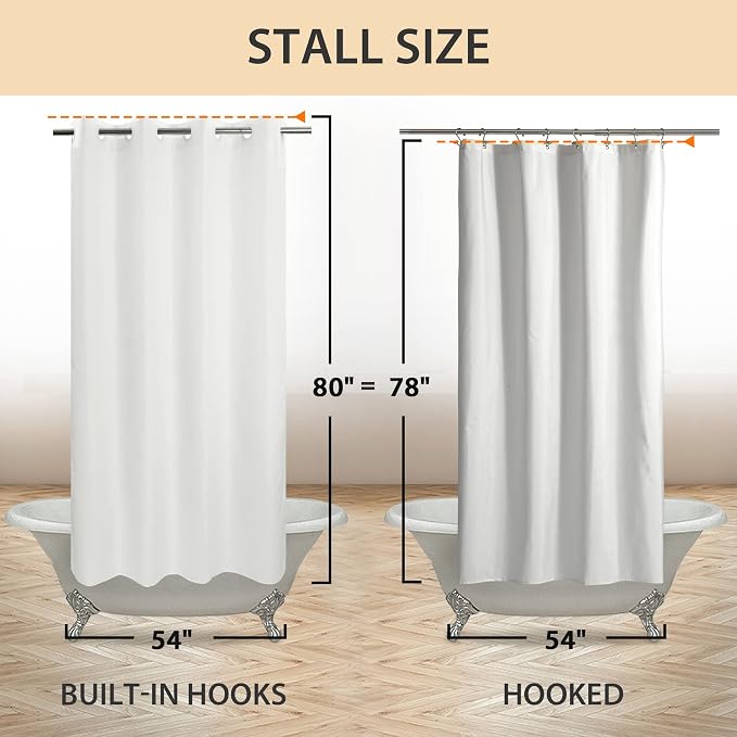 River Dream Stall Size Fabric Shower Curtain No Hooks or Liner Needed - Image 2