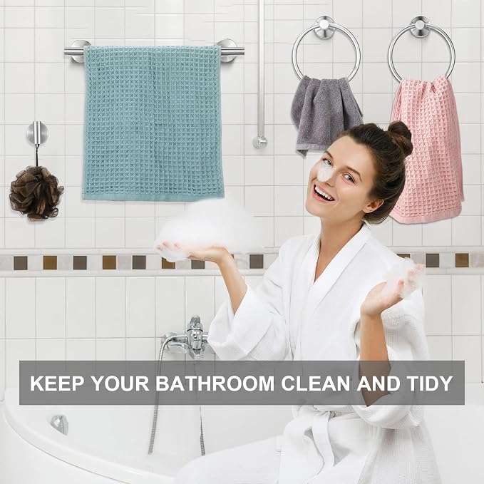 Blulu 20 Pcs Bathroom Hardware Set, Stainless Steel Towel Bar Set Includes 16 - Image 5