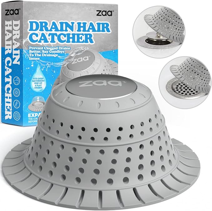 zaa Bathtub Drain Hair Catcher, Premium Silicone Shower Hair Catcher, Shower by zaa