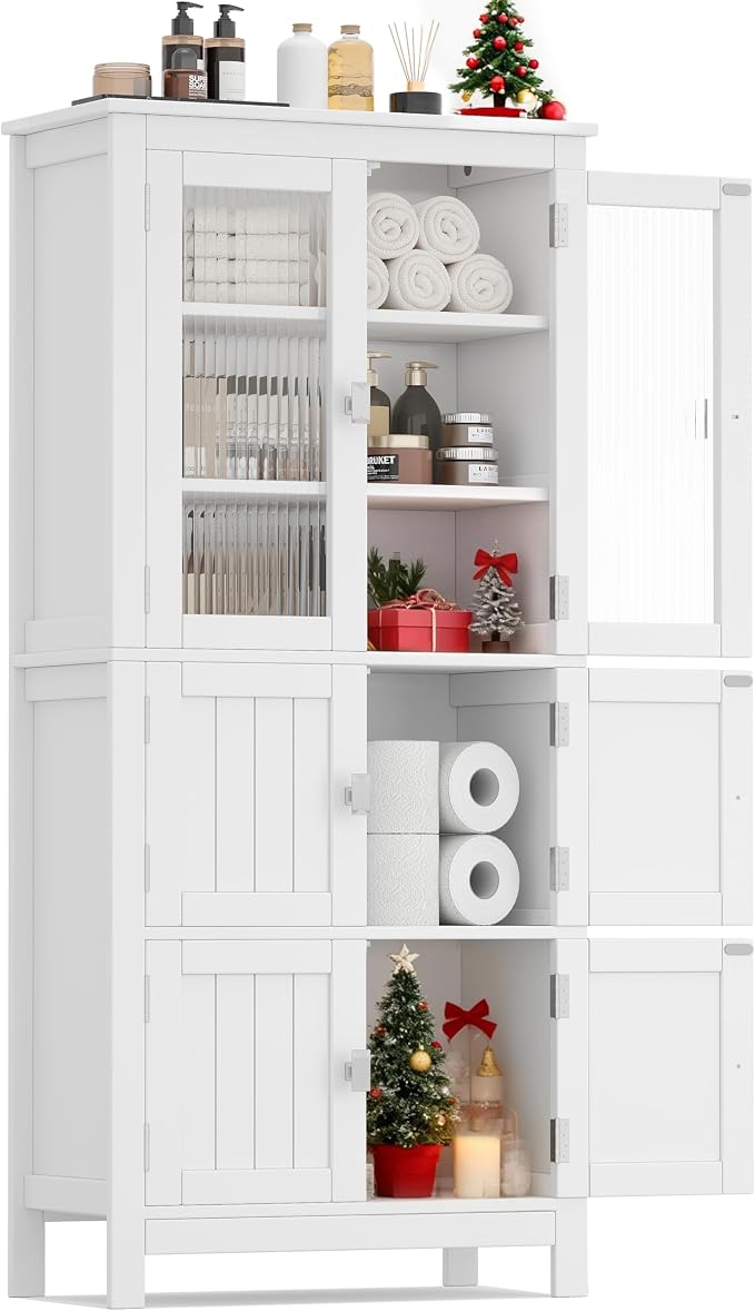 53.1" H Tall Bathroom Storage Cabinet, Bathroom Floor Cabinet by Akxomel