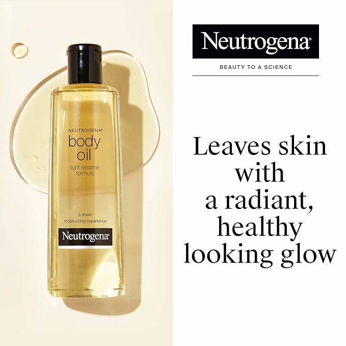 Neutrogena Body Oil Light Sesame Formula, 16 fl oz, Radiant Glow Moisturizer - Image 2