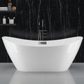 67" Free Standing Tub, Acrylic Freestanding Bathtub, Modern Soaking Tub by GAOMON