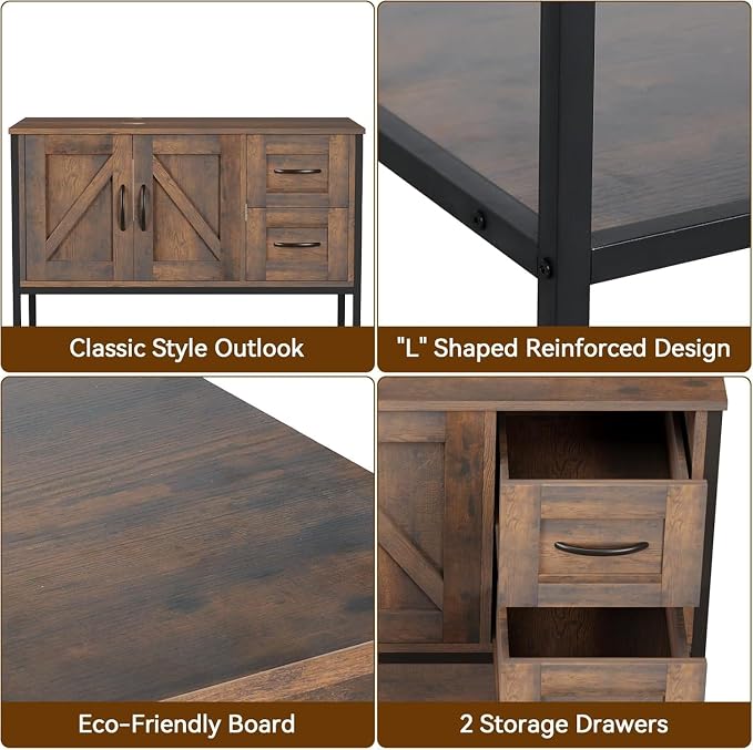 YOURLITE Bathroom Vanity, Dark Brown Modern Wood Washroom Cabinet - Image 4