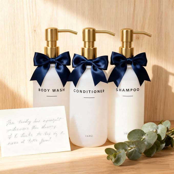 Set of 3 Shampoo and Conditioner Dispenser - 16oz Durable Shower Soap Dispenser - Image 5