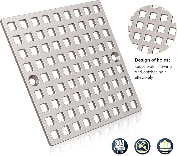 3-7/8" Brushed Nickel Shower Drain Cover - Image 4