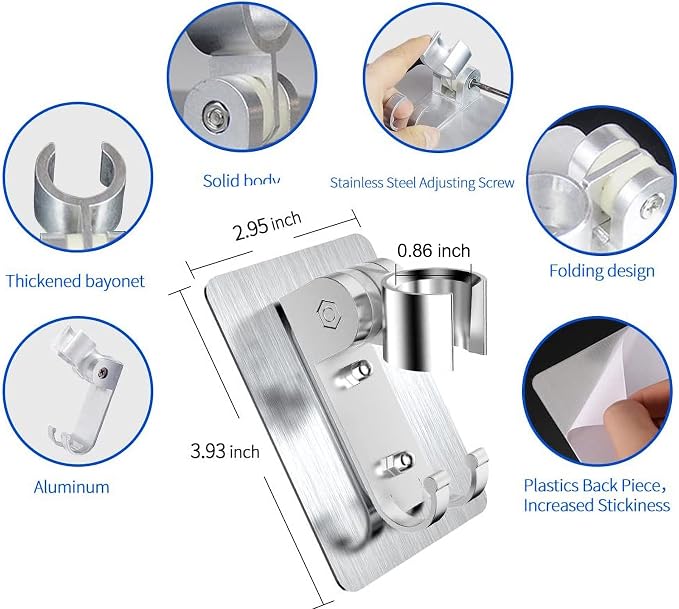 Strong Adhesive Shower Head Holder CACASO Adjustable Shower Wand Holder - Image 8