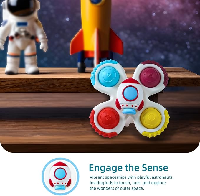 LiKee Strong Suction Cup Fidget Rotating Sensory Bath Toys - Image 4