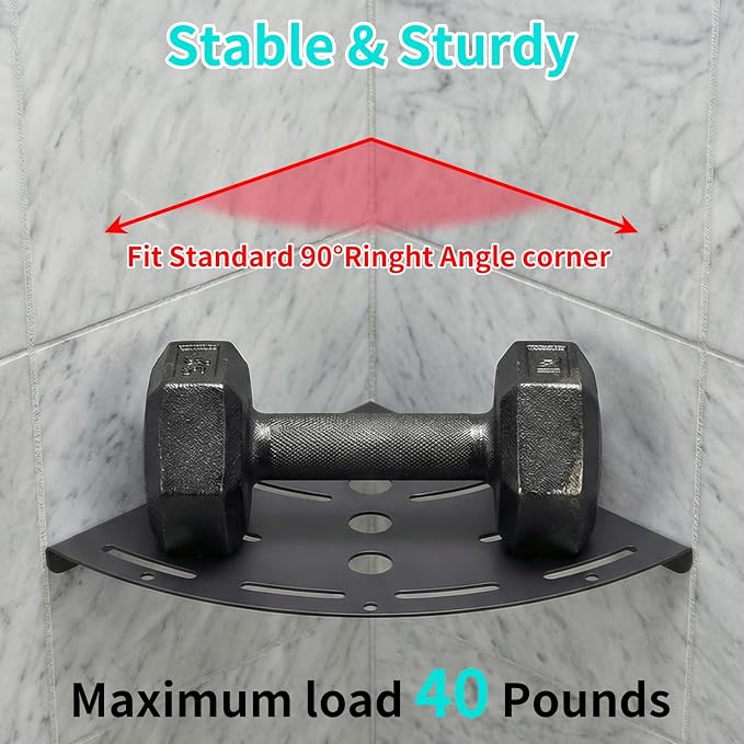 XIHLZYEH Corner Shower Shelves, 2 Pack 304 Stainless Steel Shower Shelf - Image 7