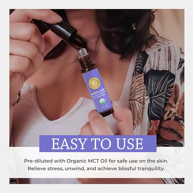 Silk Road Organic Restful Ease Essential Oil Sleep & Stress Blend Roll On - Image 5