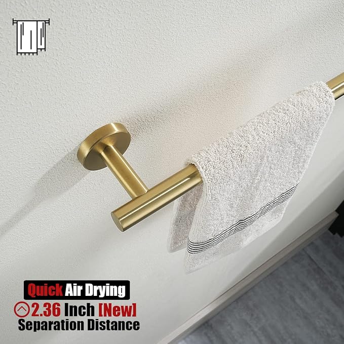 JQK Towel Bar Brushed Gold, 20.5 Inch 304 Stainless Steel Thicken 0.8mm Towel - Image 6
