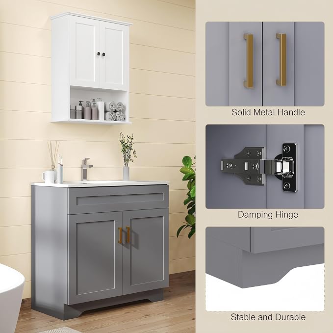 24/30/36IN Bathroom Vanities-Bathroom Sink Cabinet, Equipped Ceramic Sink - Image 6